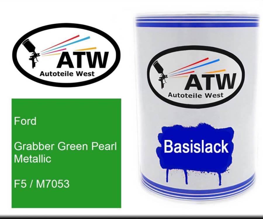 Ford, Grabber Green Pearl Metallic, F5 / M7053: 500ml Lackdose, von ATW Autoteile West.